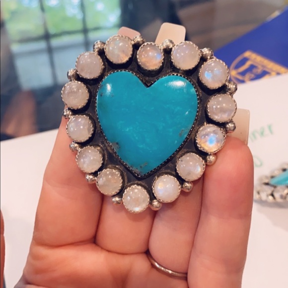 🛑SOLD🛑M&S sterling Turquoise heart ring size 7 - Picture 3 of 5